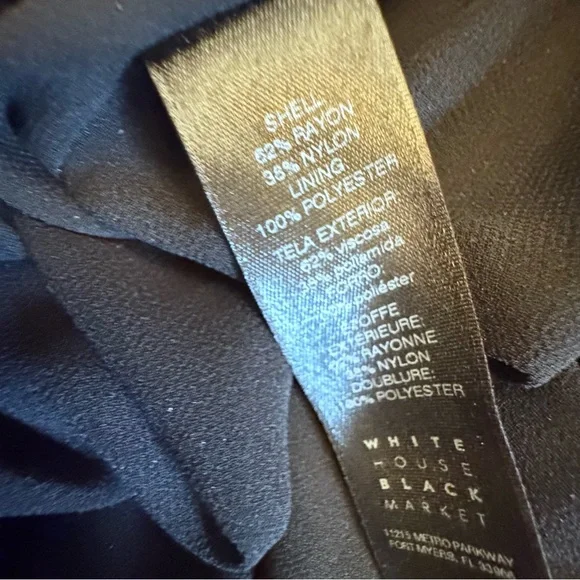 White House Black Market Black Velvet & Mesh Floral Blouse - Picture 9 of 9